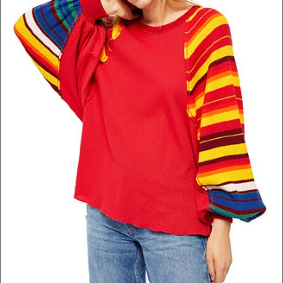 Free People Tops - TT: Free People Rainbow Dream Batwing Sleeve